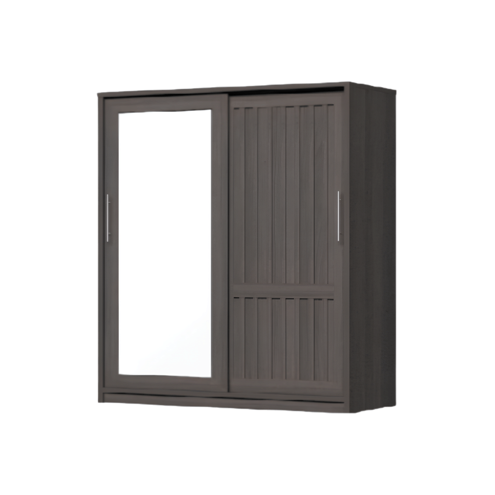 ตู้เสื้อผ้าบานเลื่อนกระจกเงา WISDOM DESIGN FURNITURE รุ่น W18SLM 180 ซม. สีโอ๊ค_1